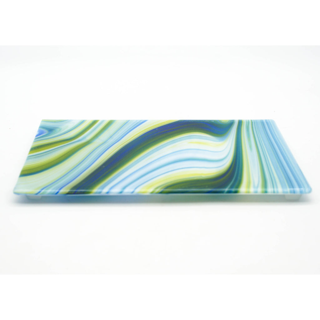Large Charcuterie Board - Clover, Blue and White Swirl