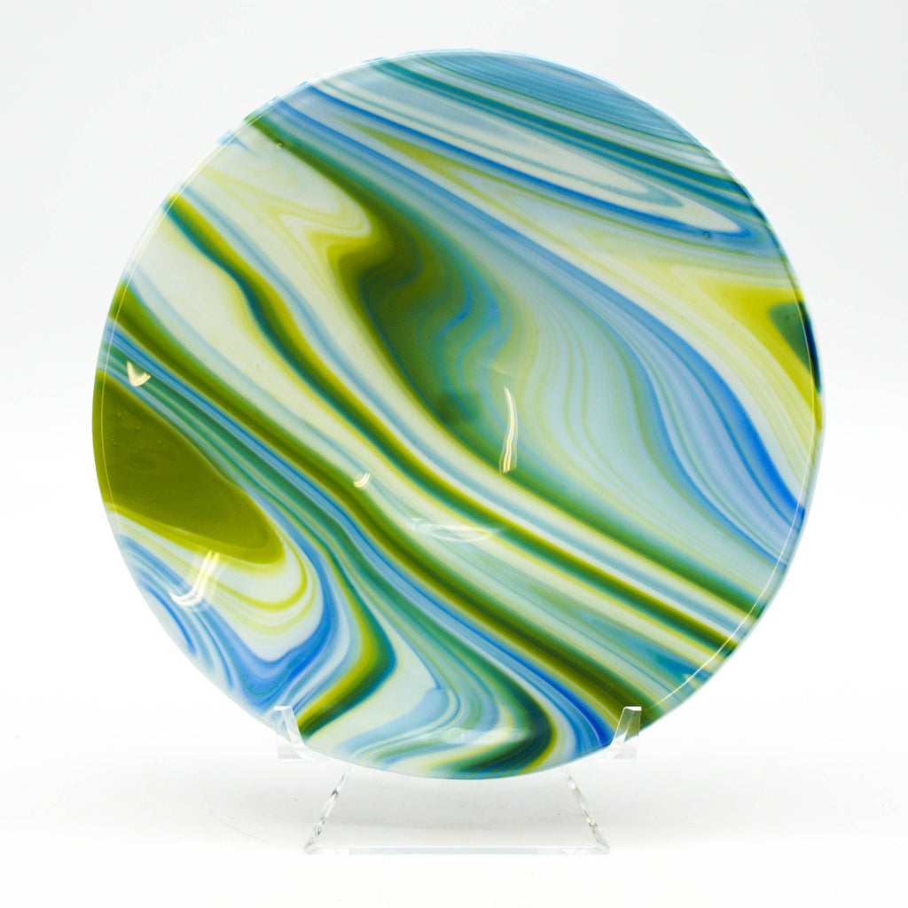 Bowl - Clover, Blue and White Swirl