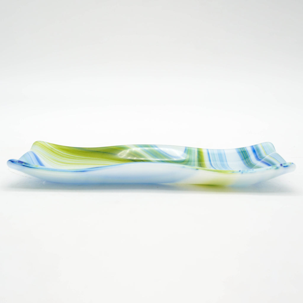 Small Platter - Clover, Blue and White Swirl