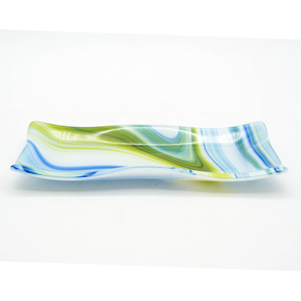 Small Platter - Clover, Blue and White Swirl