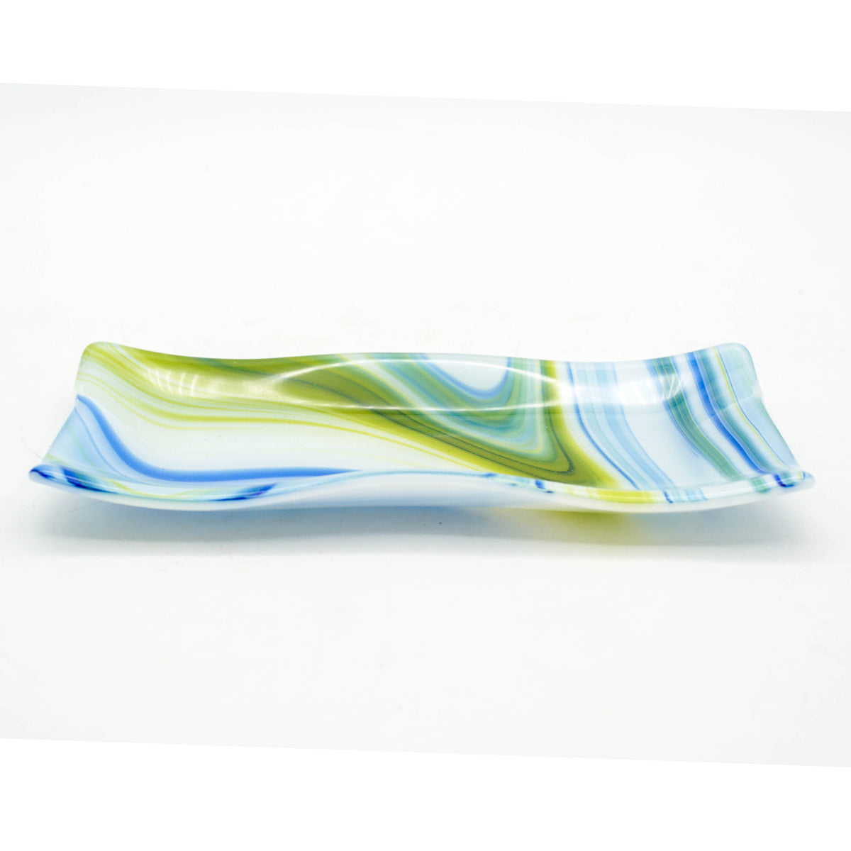 Small Platter - Clover, Blue and White Swirl