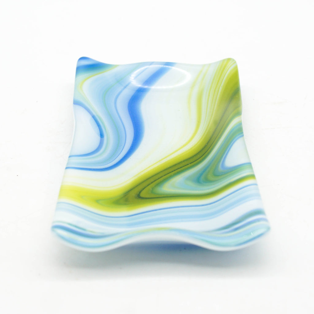 Small Platter - Clover, Blue and White Swirl