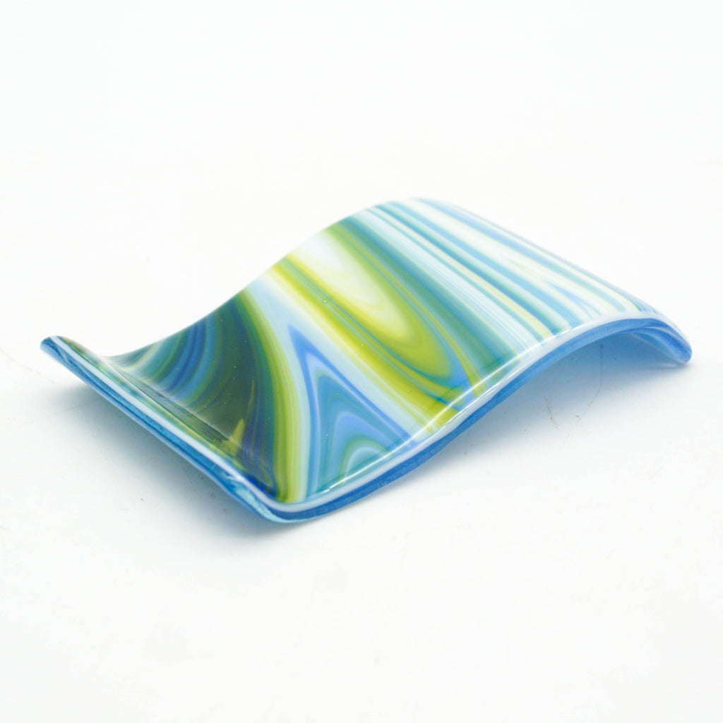 Small Spoon Rest - Clover, Blue and White Swirl