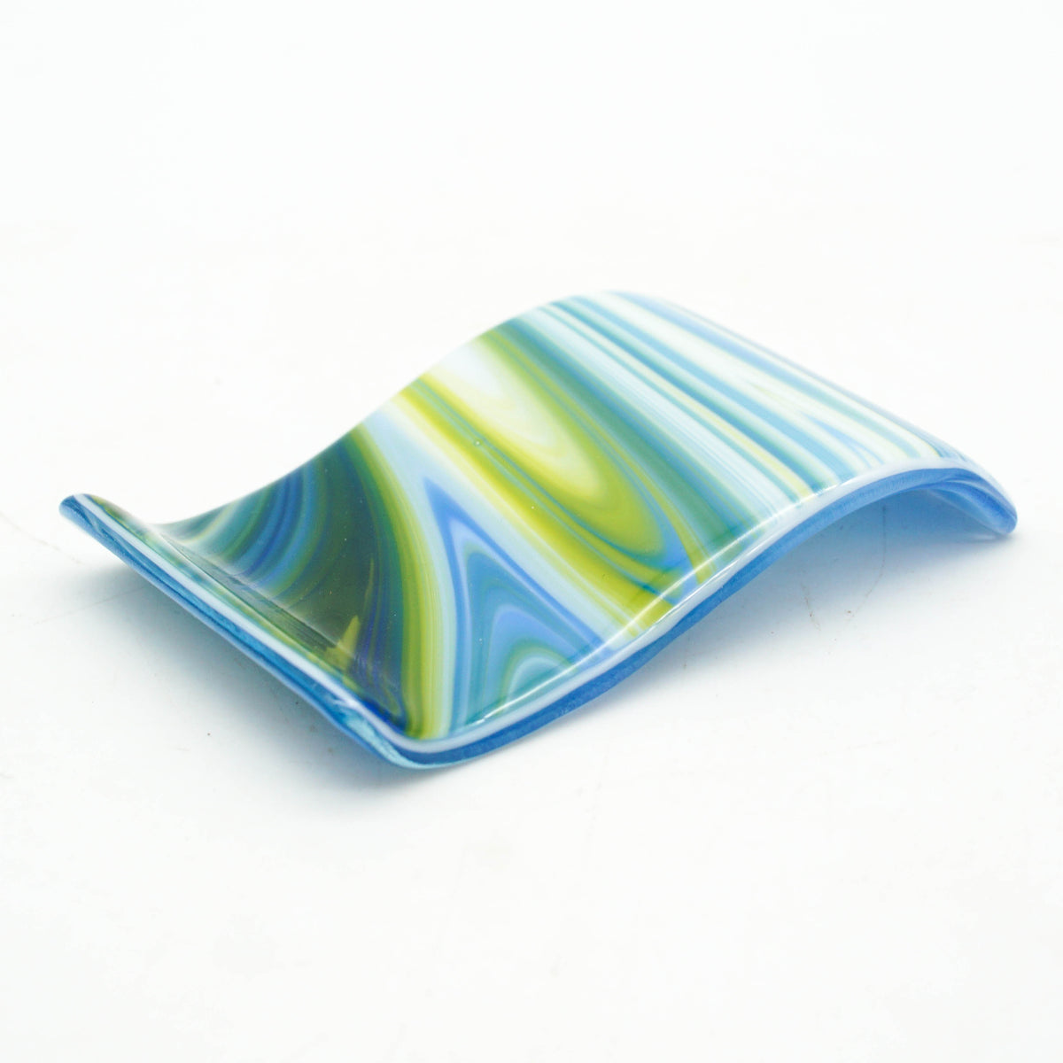 Small Spoon Rest - Clover, Blue and White Swirl