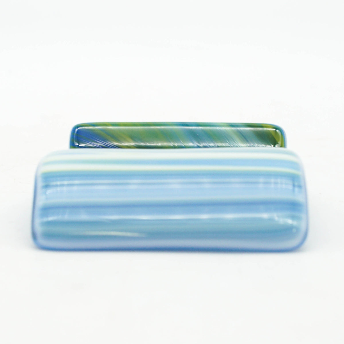 Small Spoon Rest - Clover, Blue and White Swirl