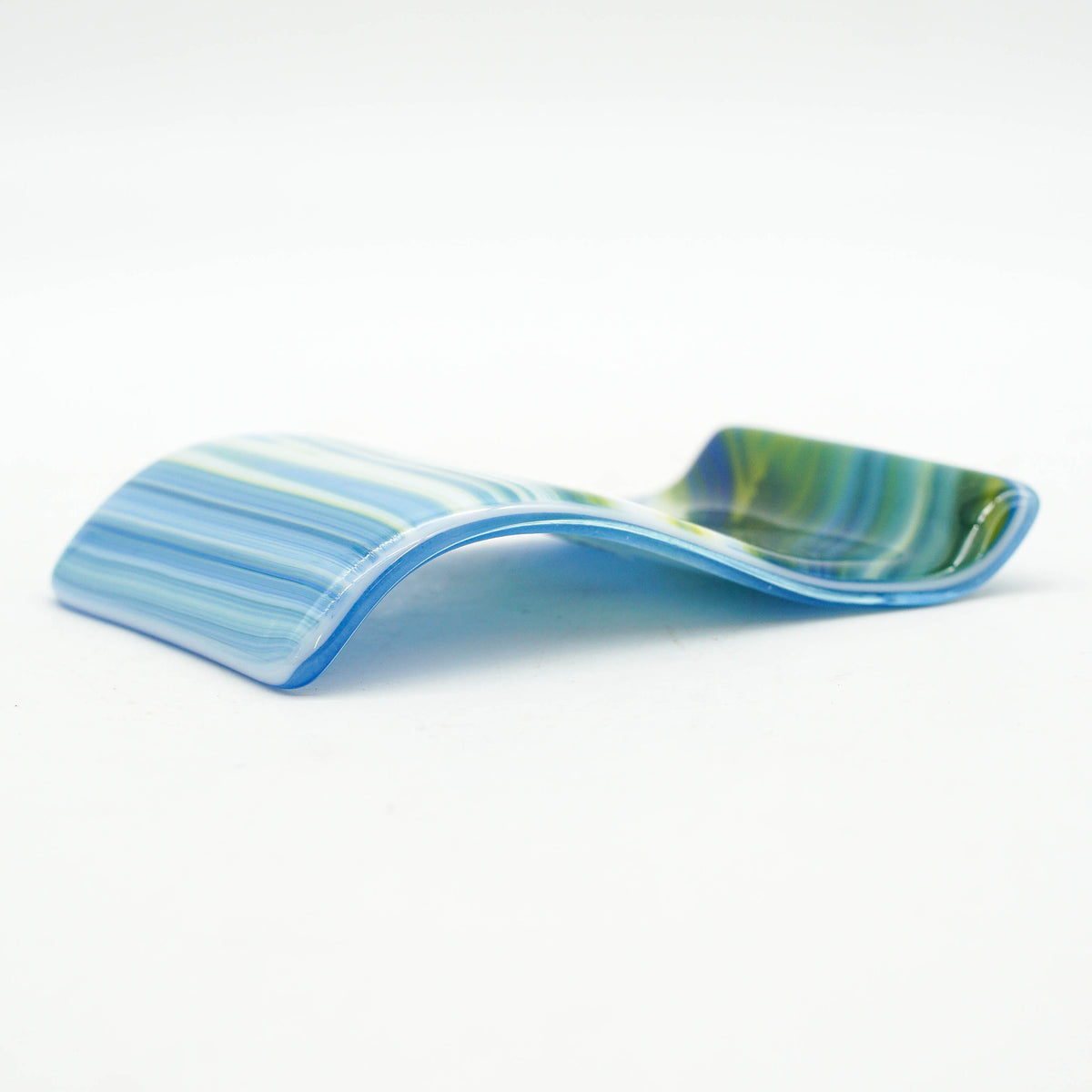 Small Spoon Rest - Clover, Blue and White Swirl