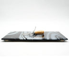 Large Charcuterie Board - Black and White Swirls
