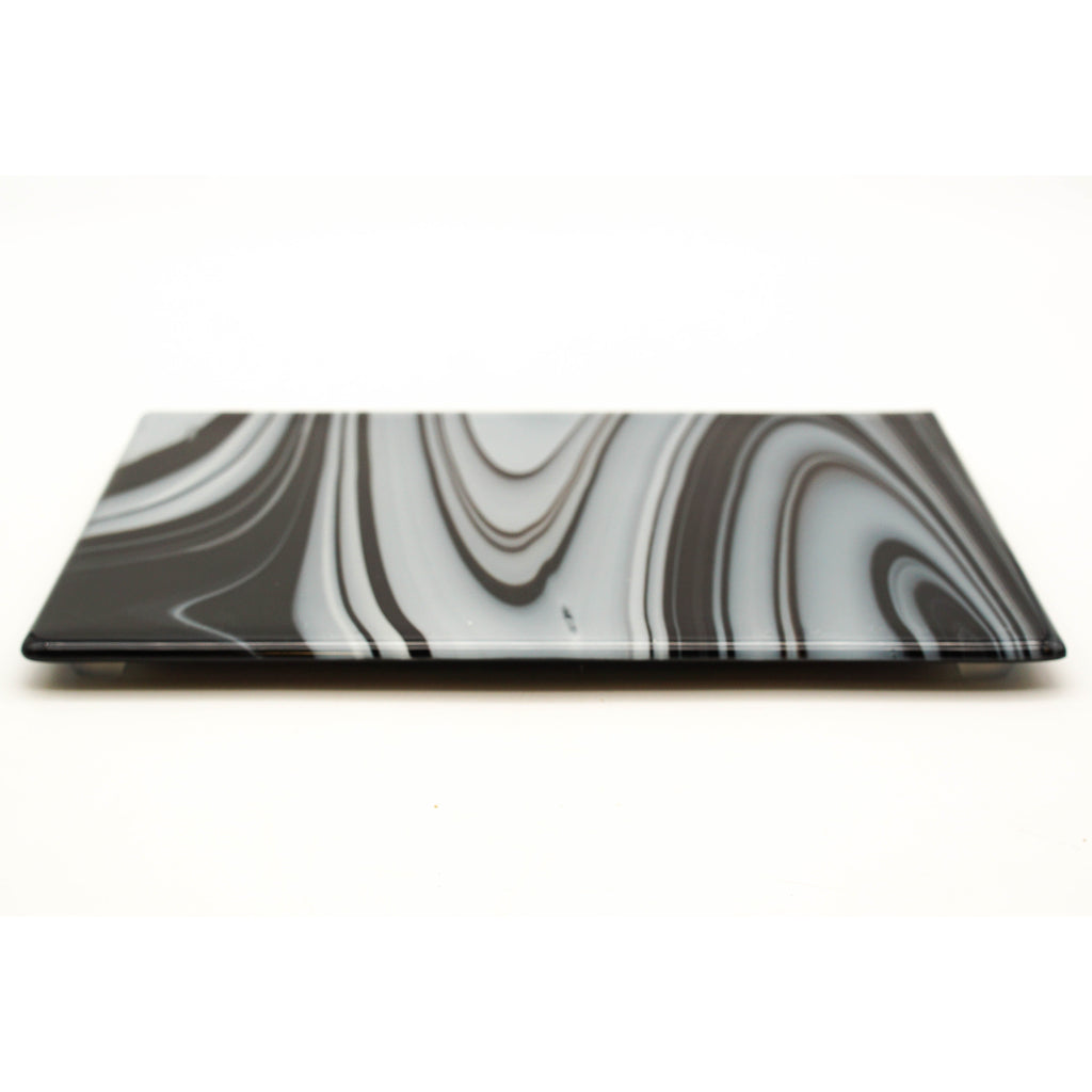 Large Charcuterie Board - Black and White Swirls
