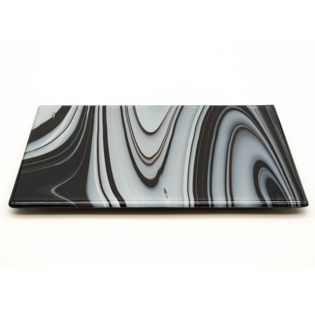 Large Charcuterie Board - Black and White Swirls