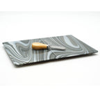 Large Charcuterie Board - Charcoal and White Swirls