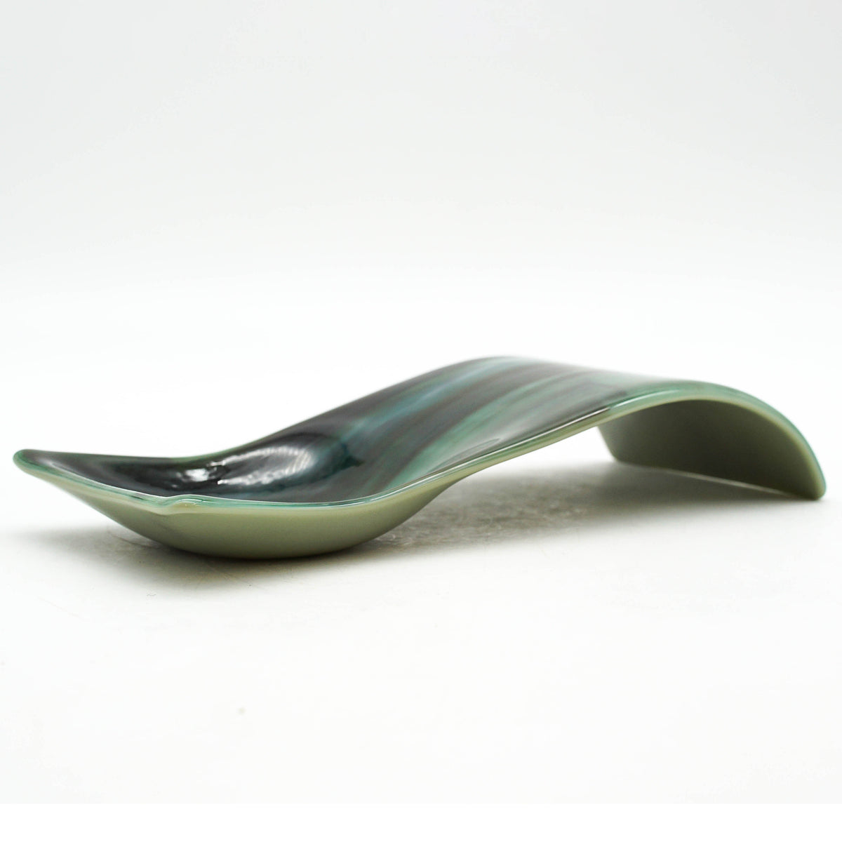Large Spoon Rest - Green and Brown