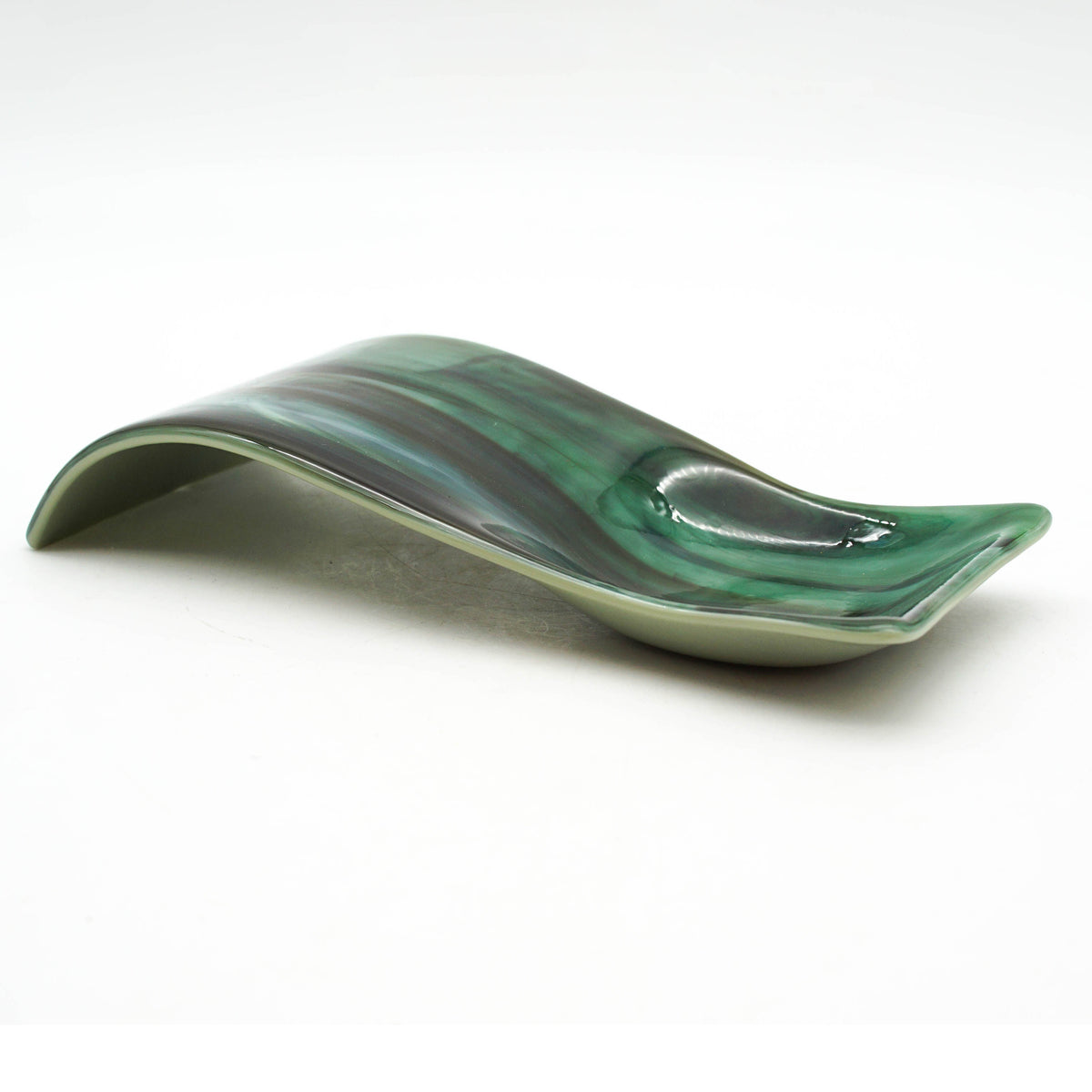 Large Spoon Rest - Green and Brown