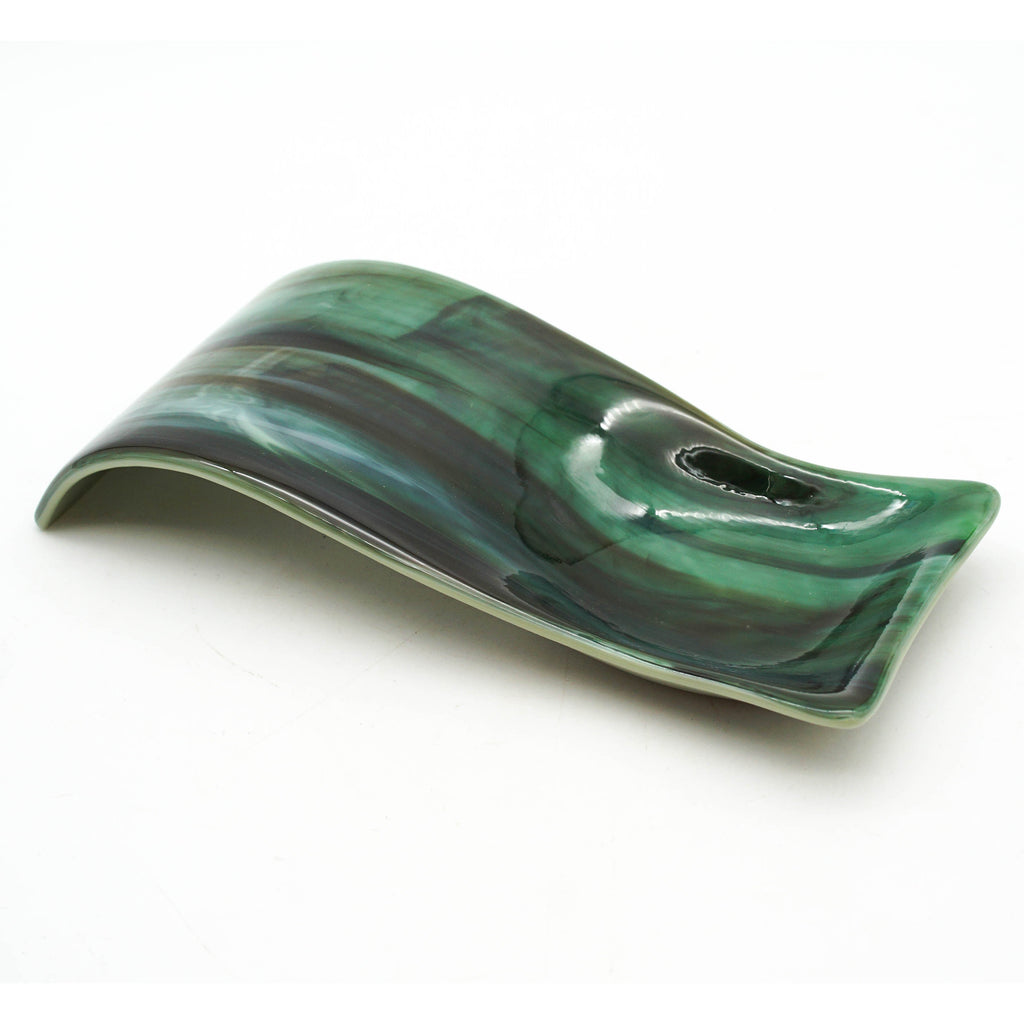 Large Spoon Rest - Green and Brown