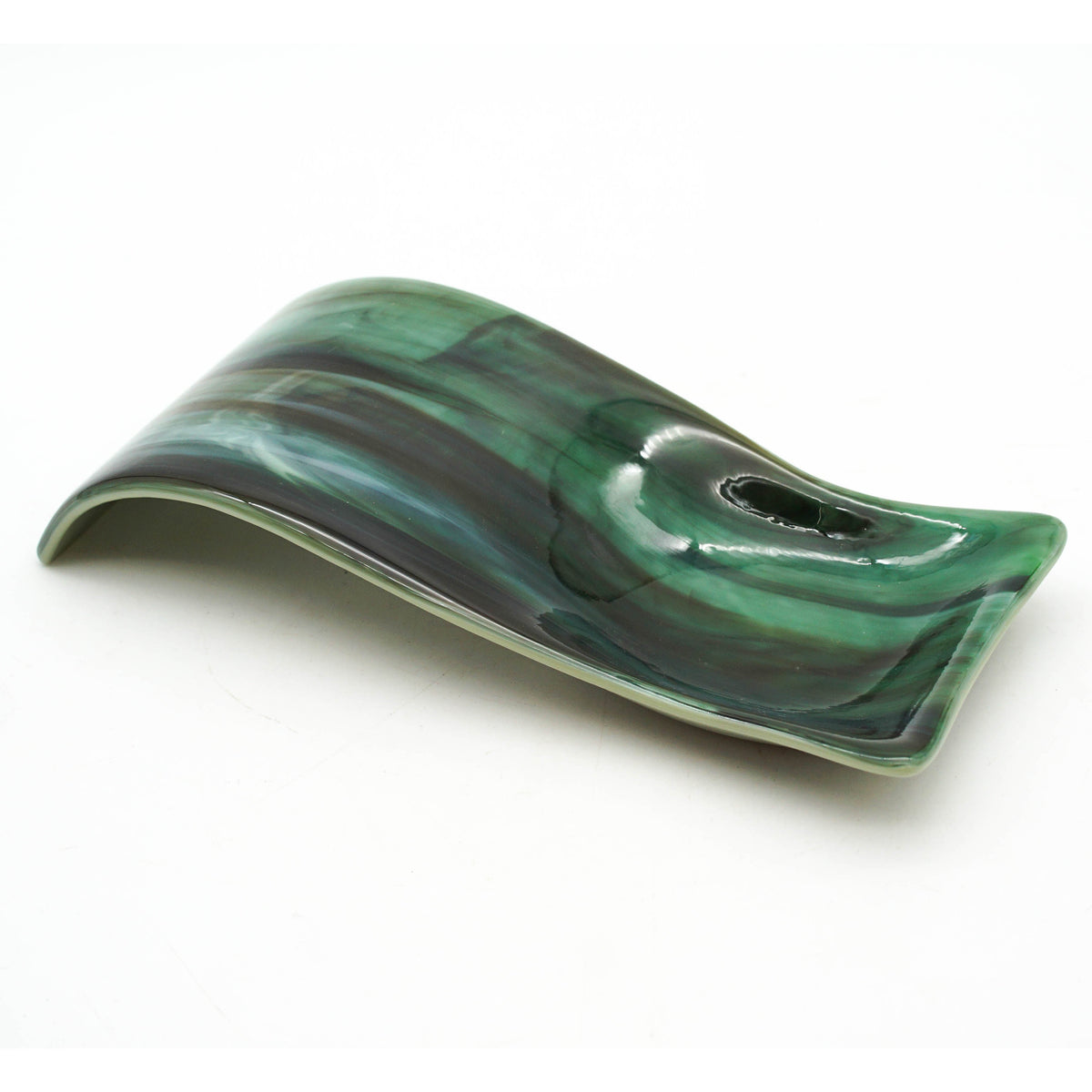 Large Spoon Rest - Green and Brown
