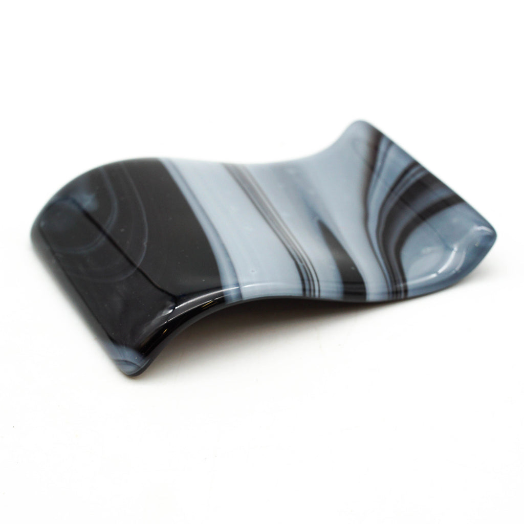 Small Spoon Rest - Black and White Swirls