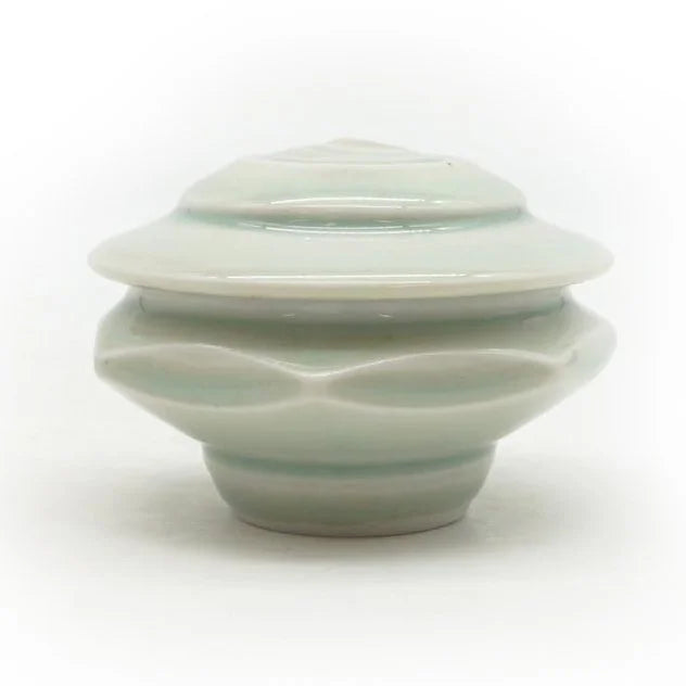 Covered Jar with Faceted