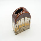 Tall Arch Vase- Brown and Yellow