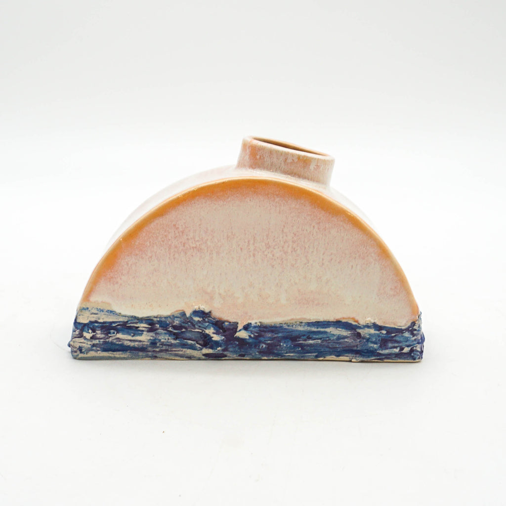 Half Circle Vase - Pink and Blue Sea
