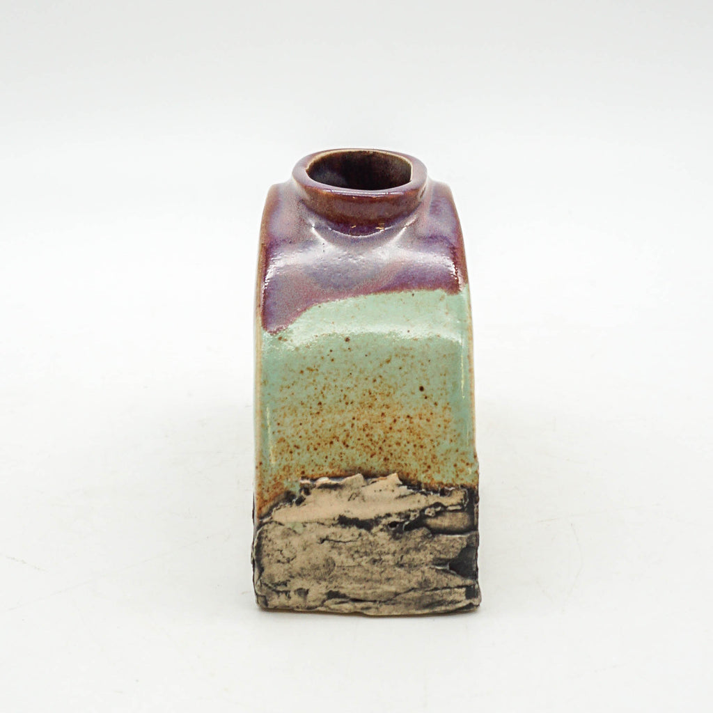 Half Circle Vase - Purple and Green