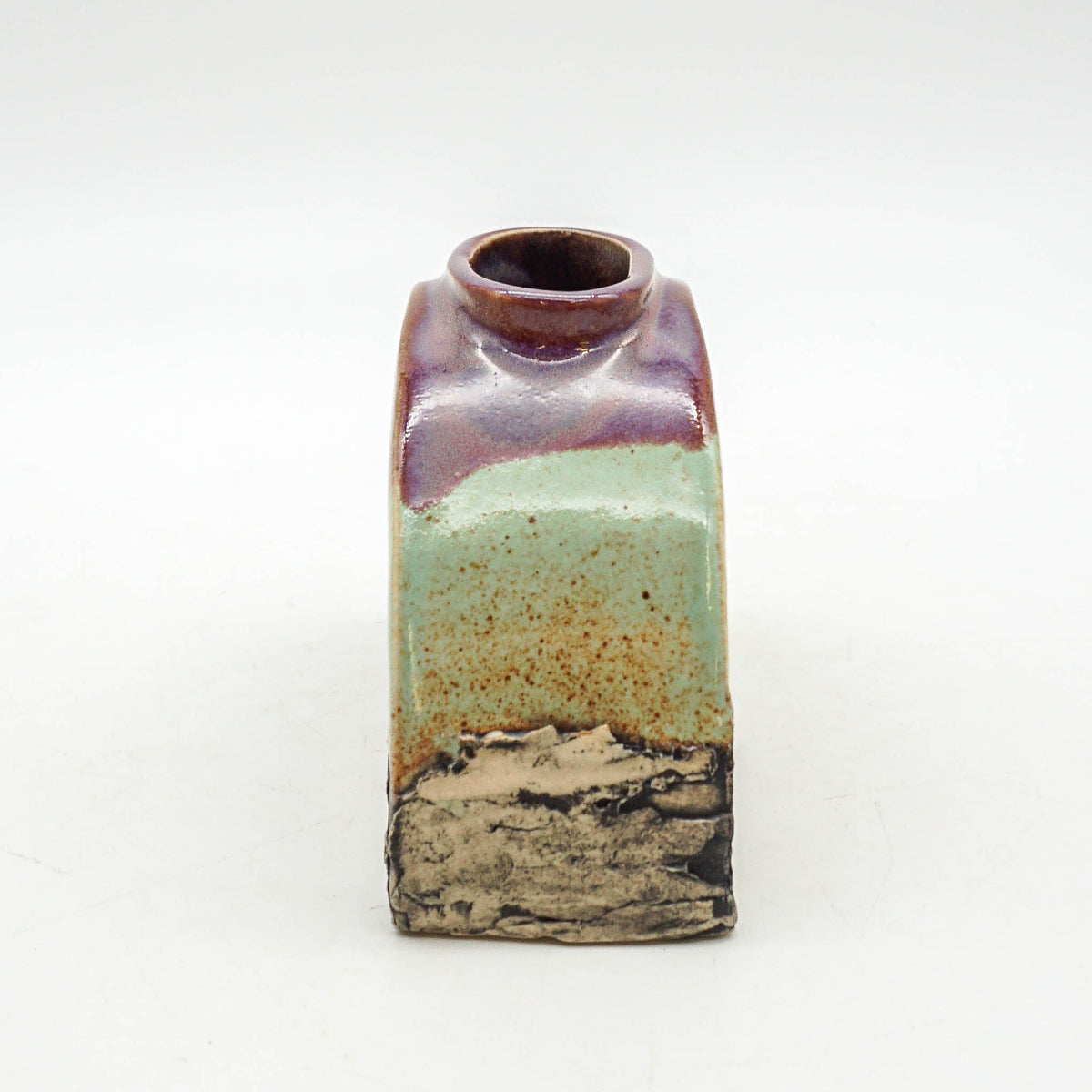 Half Circle Vase - Purple and Green
