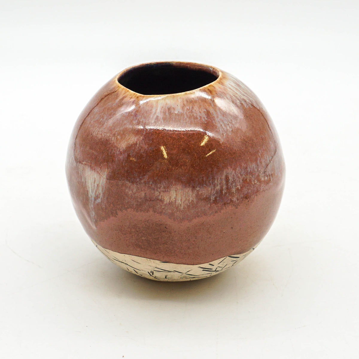 Ball Bud Vase - Brown Lines
